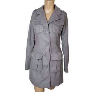 579 silver gray Wool Pea Coat size XS